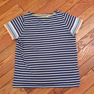 Mini Boden rainbow stripe Breton tee